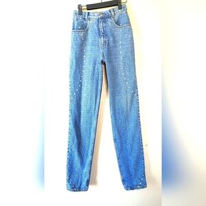 90's Vintage LAWMAN WESTERN Jeans, Silver Rivets, 25 x 34, Rare!